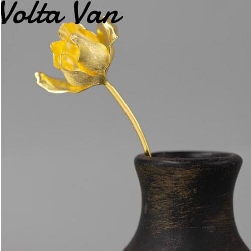 Volta Van Hairwear Vintage Hair Sticks 925 Sterling Silver 2021 New Elegant Fine Jewelry Original Design Tulip Flower Hairpins