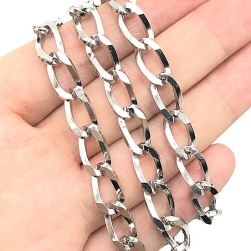 1Meter 1.6x7mm Stainless Steel Twisted Curb Chains Unwelded Link For DIY Bracelets Necklace Jewelry Making Findings Accessories