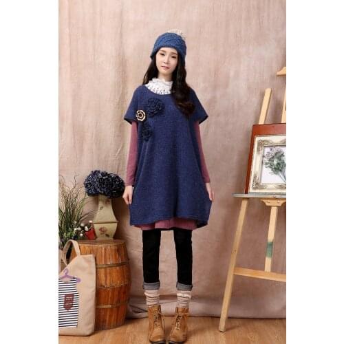 Sweater tunic jack skellington tshirt hippie boho sequin fringe mori girl vestidos longos fall tweed vintage autumn winter dress