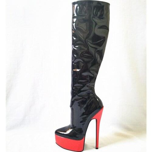 Womens Boots Sex Ballet Boots Party Boots Genuine Leather Knee-High Boots US Size 6-14 No.2011B