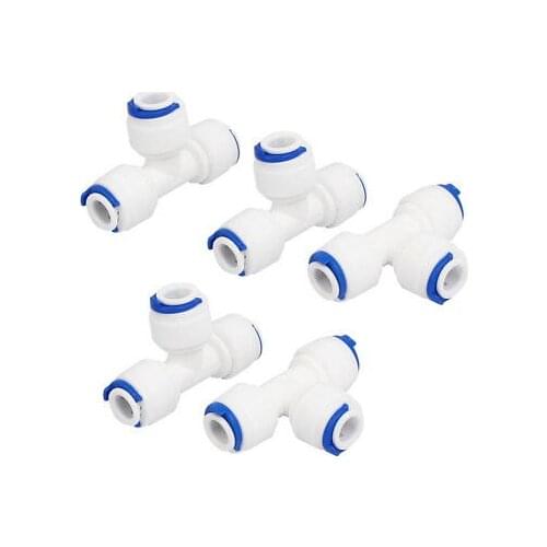 1/4-inch 3 Ways Tee Shaped Tube Quick Push in Connect 5pcs for RO Water System