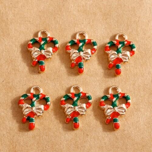 10pcs 12*17mm Enamel Christmas Bow Heart Charms for Jewelry Making Fahsion Pendants Charms for Bracelets Necklaces DIY Findings