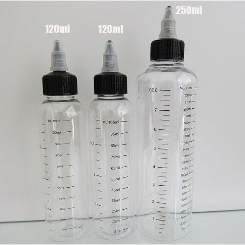10pcsPlastic Empty Dropper Bottle PET transparent Liquid Bottle with Graduation,Silk Printing Scale twist cap,Skincare Water