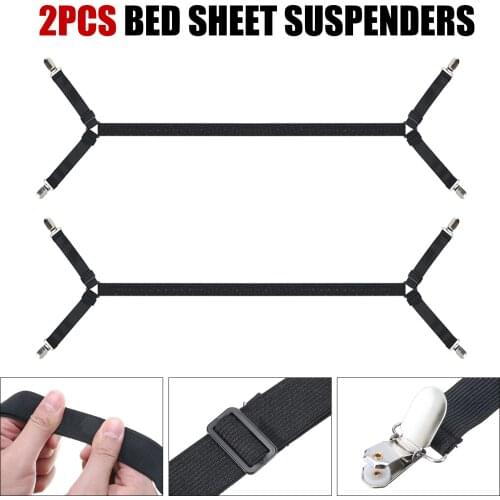 2Pcs Bed Sheet Suspenders Straps Mattress Fastener Holder Adjustable Gripper Sheet Clip For Home Supplies