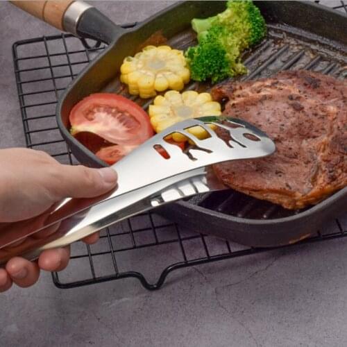 304 Stainless Steel Food Steak Clamp Engraved Thickening DIY Cooking Baking BBQ Clip Spatula Barbecue Tool Kitchen Accessories