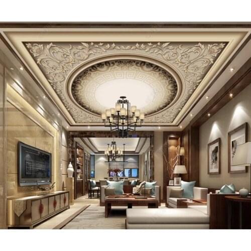 2019 3d ceiling European aesthetic luxury 3d photo wallpaper roll 3d customize ceiling wall papers home decor 3d