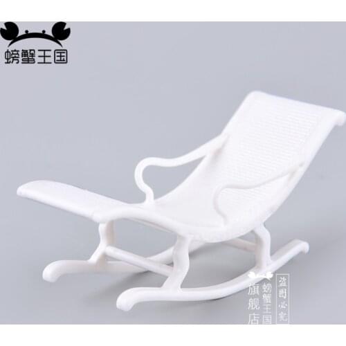 6pcs 1:25 Dollhouse mini Furniture Miniature Doll accessories Chinese Style Plastic Armchair Rocking Chair