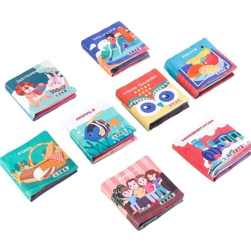 8pcs/set Baby Clothe Books 0-12 Month Early Development Learning Educational Toys Soft Washable Cloth Book Kid Activity Toys
