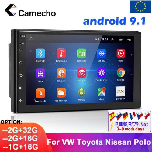 Camecho 2 din Android 9.1 Car Radio Multimedia Player GPS Universal For VW/ Altea/Toledo/Leon/Skoda/Fabia/Seat/Passat/Golf/Polo