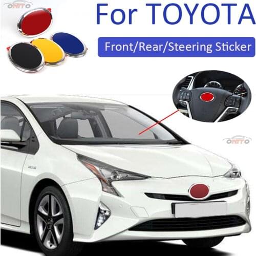Car Styling ABS Front Hood Rear Boot Emblem Steering Sticker For Toyota Carolla Camry Reiz Sienna prius Land Cruiser Rav4