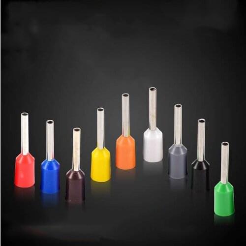 Free shipping 1000pcs E0508 E7508 Tubular Wire Cold Pressure Terminal Connector Electrical Terminals E1008 E1508 terminator