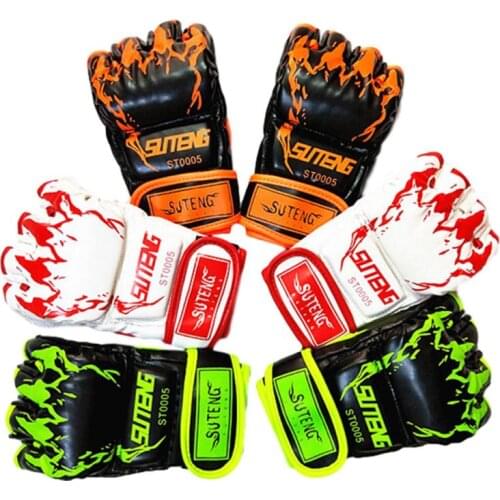 Boxing Gloves Sanda Scoring Five-fingered Tiger Claw MMA Integrated Fighting Fingerless Sandbag Gloves Adults Kids Equipment