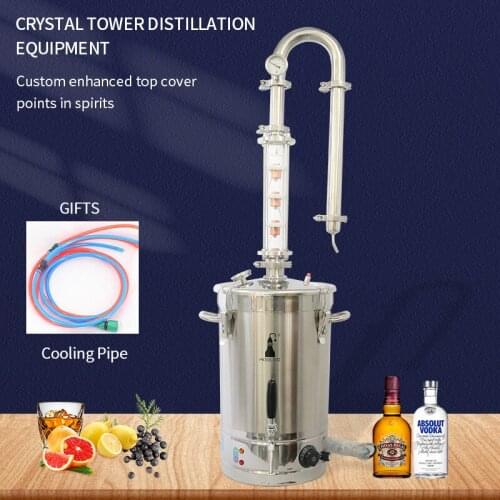 HOOLOO Household Stainless Steel Crystal Tower Distiller CT30s Moonshining Brewing Equipment Distillation Machine