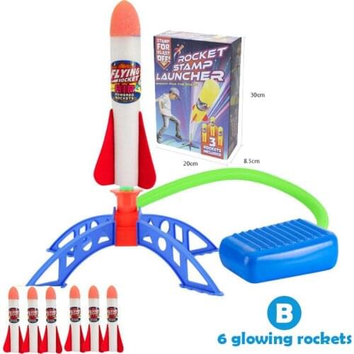 Kid Air Pump Jump Foam Model Launch Launcher Rocket Pop Up Toy Sports Toys For Boys Children Outdoor Rocket Games