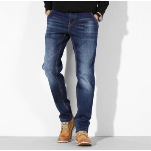 New Tide Loose Mens Jeans Mens Baggy straight jeans Comfortable Plus Size 44 46 48 Cotton Men Trousers Leisure Bottoms