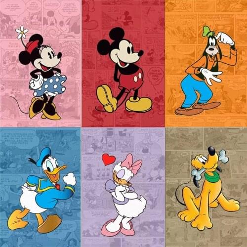 Disney Canvas Painting Mickey/Donald Duck Cartoon Posters and Prints Cuadros Wall Art Picture for Living Room Home Decor