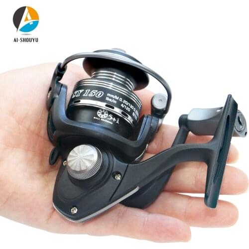 AI-SHOUYU Mini Trout Fishing Reel 148g Spinning Reel Stainless Aluminum Spool Max Drag 3kg Gear Ratio 4.8:1 5+1BB Ball Bearing