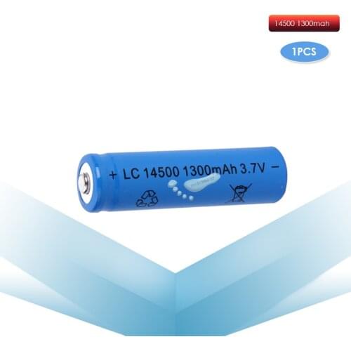 Kpay 1pcs/set High Capacitance 14500 Battery 3.7V 1300mAh Rechargeable Battery for Led Flashlight Battery Newest