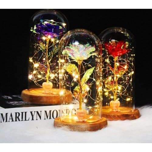 Beautiful eternal rose, LED Eternelle light, the beauty and the Beast, rose in crystal dome for mothers birthday, gift for