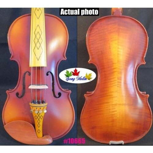 Beautiful Brown colors best craft 4/4 electric violin +Acoustic violin #10665