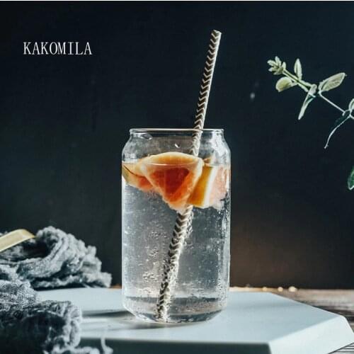 Creative Glass Mug Cola Can Shaped Glass Mug Cold Drink Cup Cafe Beverage Juice Milk Cup Heat Resistant Drink Glass Mug