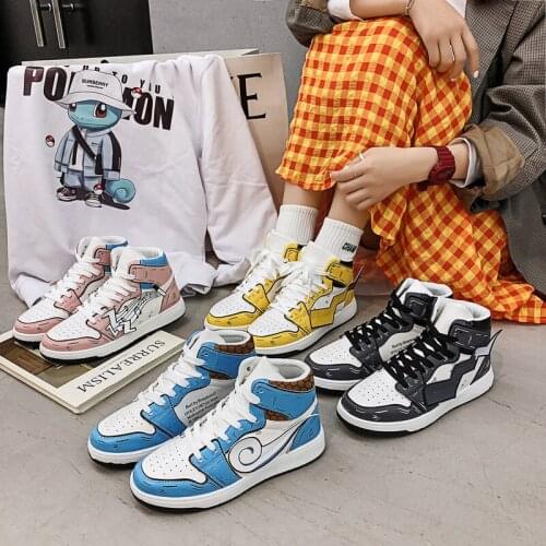 New Arrival Women Medium Mid Top Boots AF 1 Sneakers PU Leather Spring Winter Mujer Casual Cartoon Shoes Graffiti Walking Jogger