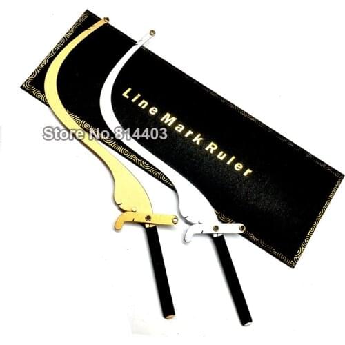 Line Marker Ruler Tattoo Eyebrow Measuring Ruler Semi-permanent Bow and Arrow Tattoo Ruler Eyebrow Positioning Measure Tool Gol