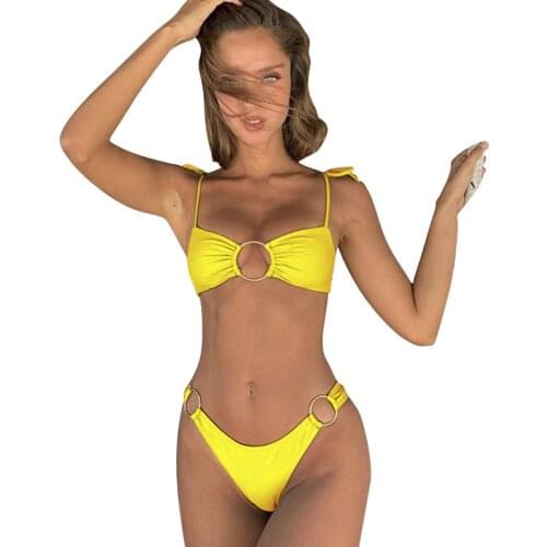 Mini Bikini New Sexy 2020 Cross-border Swimwear ebay Amazon Europe and America Explosions Ring Strap Bikini Biquini