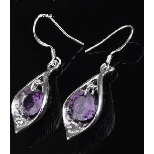 Europe And The United States Fashion Trend Earrings Purple Crystal Shell Earrings Manufacturers Wholesale Earrings