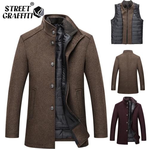 STG 2021 Men Brand Winter Warm Jacket Parkas Coat Men Fashion Autumn Clothing Windproof Woolen Slim Adjustable Vest Parkas Male
