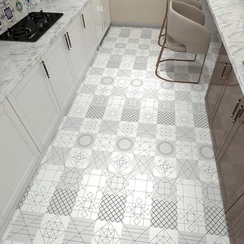 Bathroom Non-Slip Floor Tiles Waterproof Stickers Background Decoration Wall Stickers Kitchen Floor Mats Wallpaper Self-Adhesive