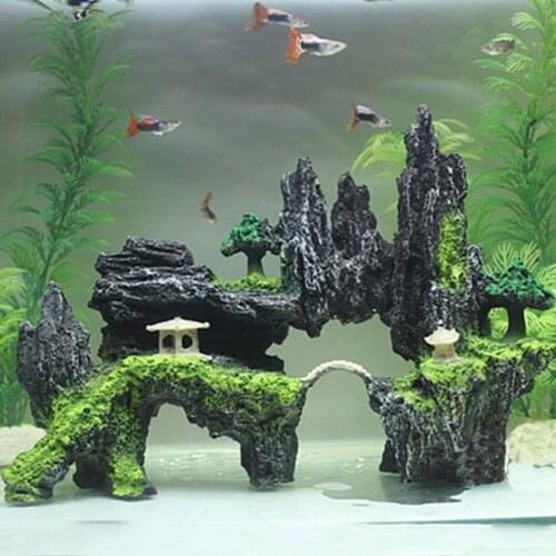 Non-Toxic Pet Products Aquarium Decoration Ornament Accessiories Rocks Mountain Rock Cave Tree Bridge Fish Tank Pet Supplies