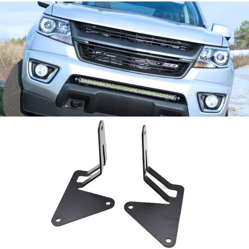 Lower Bumper Grille Hidden Insert LED Light Bar Mounting Brackets For GMC Canyon Chevrolet Colorado 4WD/2WD 2015-2019