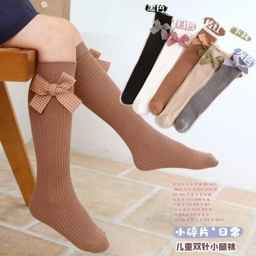 In-Tube Socks Girls Korean Sweet Calf Socks Combed Cotton Anti-Pilling Casual Socks Lolita Accessories Socks