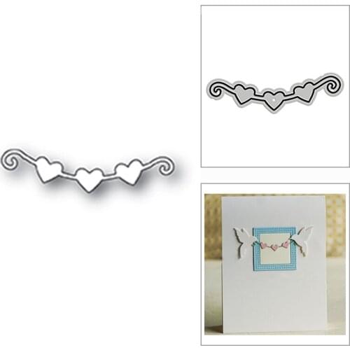 New Hearts Chain Necklace Banner 2020 Metal Cutting Dies for DIY Scrapbooking and Card Making Decor Embossing Craft No Stamps