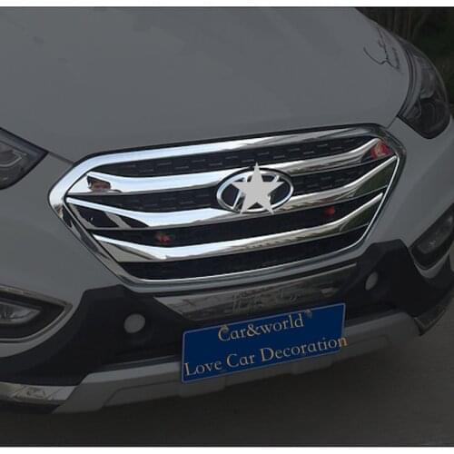 For Hyundai ix35 2013 2014 2015 Front Center Grille grill Cover Bar Middle Bumper Decoration Trims Car-Styling Accessories