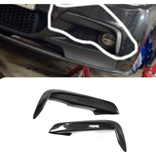 Carbon Fiber FRP Front Fog Lamp Fins Splitters Trim Canards Fins Cover Glossy For BMW F30 F31 M Sport 2012 - 2018