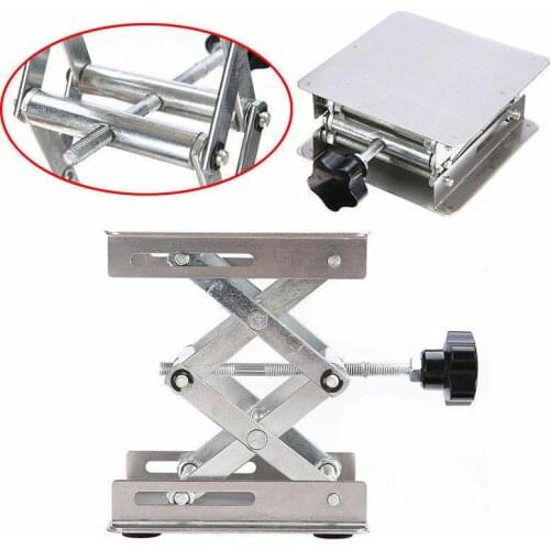 4inch 100x100mm Stainless steel Router Lift Table Woodworking Engraving Lab Lifting Stand Rack lift platform Woodworking Benches