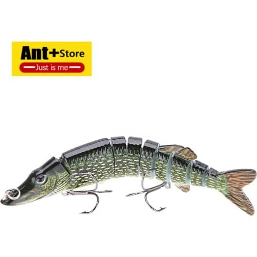 Fishing Lure Multi Articulated 9-segement Pike Muskie hard fish bait with two Triple hook Swimbait Crankbait