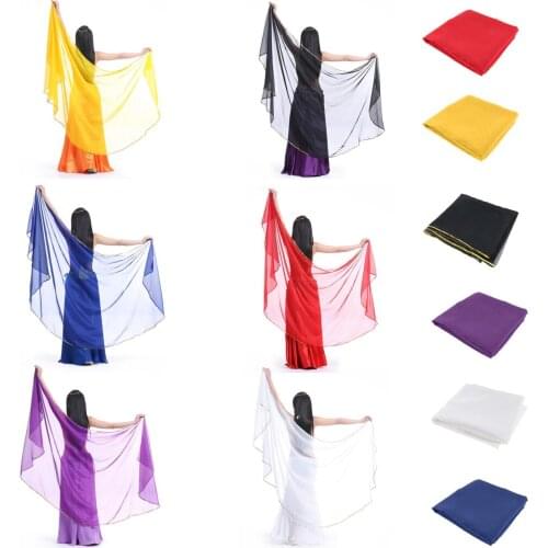 Glitter Sequins Trimmed Chiffon Veil Shawl Belly Dance Hip Wrap Scarves 250x120cm