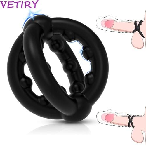 Silicone Penis Ring Penis Enlargement Delay Ejaculation Cock Ring Elastic Sex Toys for Men Erection Time Lasting Penis Sleeve