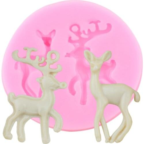 Deer Silicone Molds DIY Christmas Cake Decorating Tools Fondant Mould Chocolate Gumpaste Candy Clay Moulds