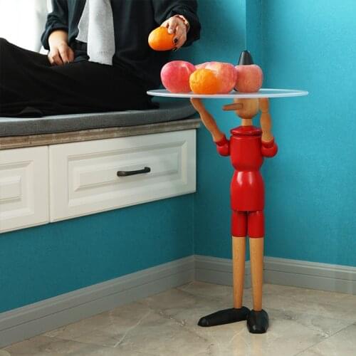 Nordic Home Decoration Pinocchio Statue Living Room Decoration Wooden Statue Home Garden Home Storage Organization Figurine