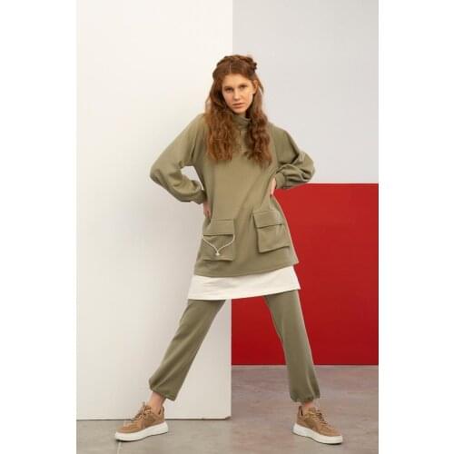 Raglan Sleeve Pocket Detailed Tracksuit