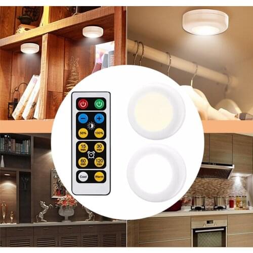 Cabinet Light Wireless Dimmable Touch Sensor Dual Color LED Night Lamps Battery Power Remote Control Suitable for Kitchen Stair