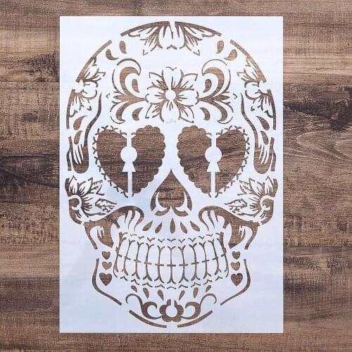 A4 A3 A2 Mandala Skull Stencil for Scrapbooking Painting album Paper Card Making Craft Decorative Embossing Template