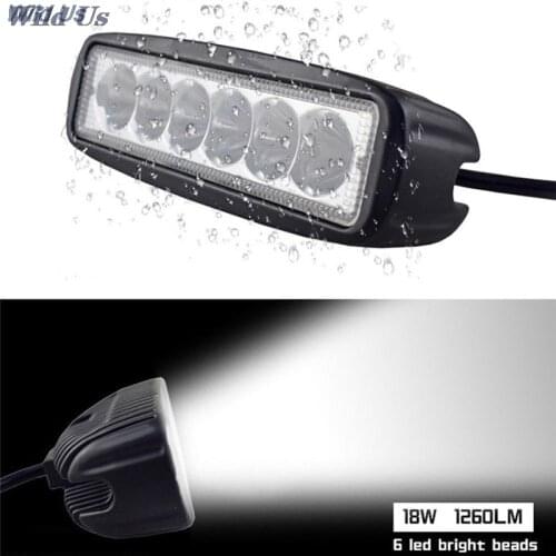 Universal Fog Lights Led Bar Car Flood Lamp Driving Offroad LED Work 18W 12V 4WD led beams Work Light Spotlight