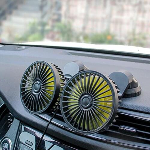 12V/24V Mini Electric Car Fan Low Noise Summer Car Air Conditioner 360 Degree Rotating Cooling Fan Car Cooler Ventilador 12v