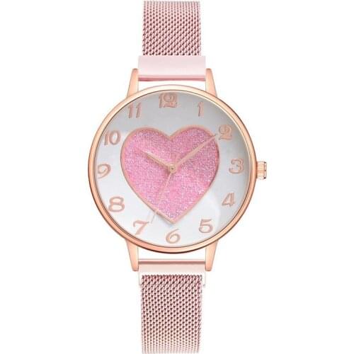 Luxury Brand Women Watches Love Magnet Watch Buckle Fashion Casual Female Wristwatch Roman Numeral Simple Bracelet Wristwatches