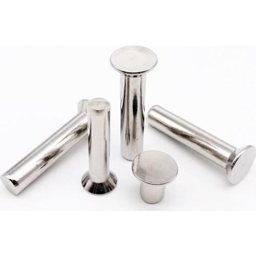 10/50pcs M1 M1.2 M2 M2.5 M3 M4 M5 M6 304 Stainless Steel Flat Countersunk Head Solid Rivet Self Plugging GB869 Diameter 1-6mm